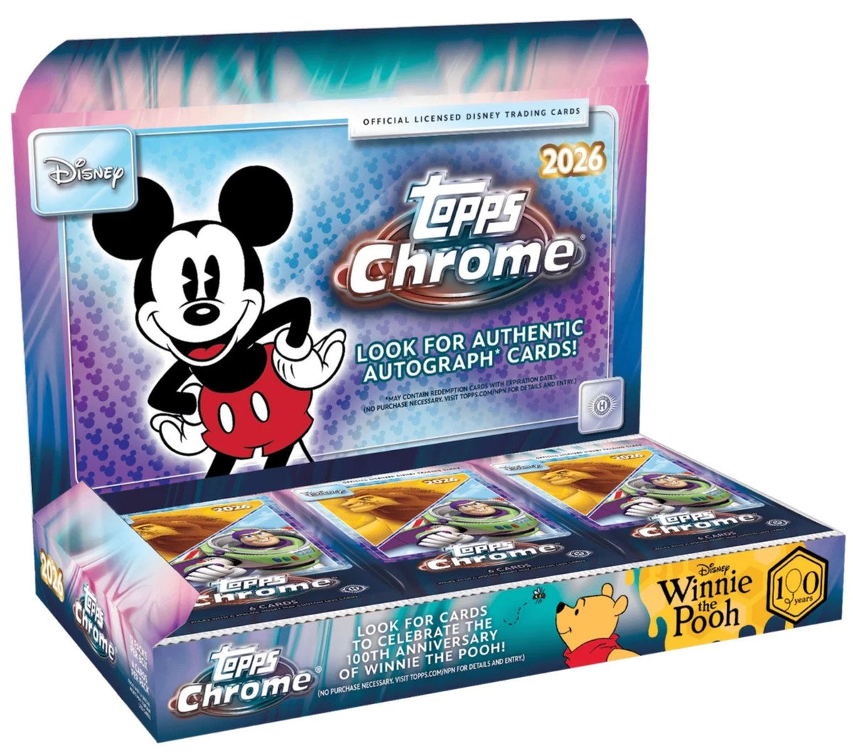 2026 Topps Chrome Disney Hobby Box Collectible Trading Cards Hobby Collection (PRE-ORDER - Release Date: June 17, 2026)