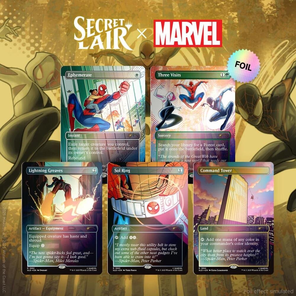 MTG Secret Lair X Marvel SPM Heroic Deeds Rainbow Foil Magic The Gathering Cards Marvel Cards MTG Cards