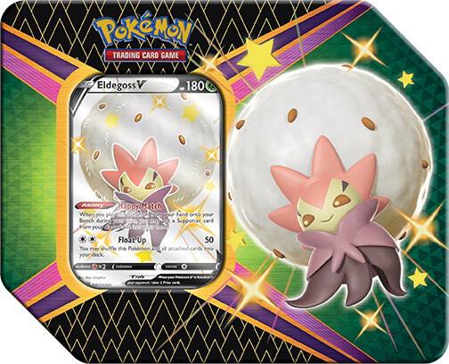 Pokemon TCG Shining Fates V Tin Eldegoss V Trading Card Game Cards Packs Storage Set