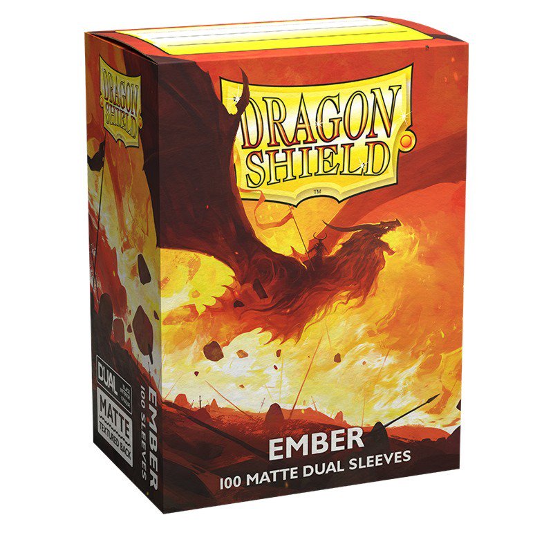 Dragon Shield Dual Matte Sleeves Ember 100 Count Standard Size Card Sleeves, Textured Matte Back, Clear Front, Black Interior, Premium Protective Sleeves for TCG Cards (PRE-ORDER)