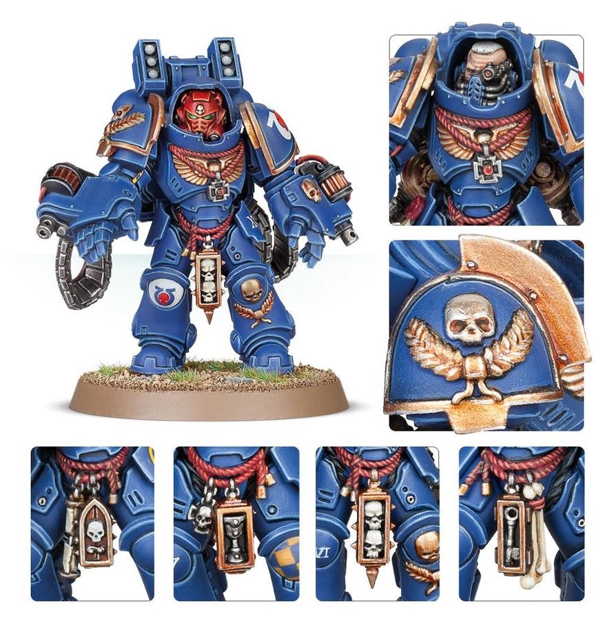 Warhammer 40K Space Marines Primaris Aggressor Squad – Multi-Part Plastic Miniatures Kit with Gravis Armour, Weapon Options & 3 Citadel Bases