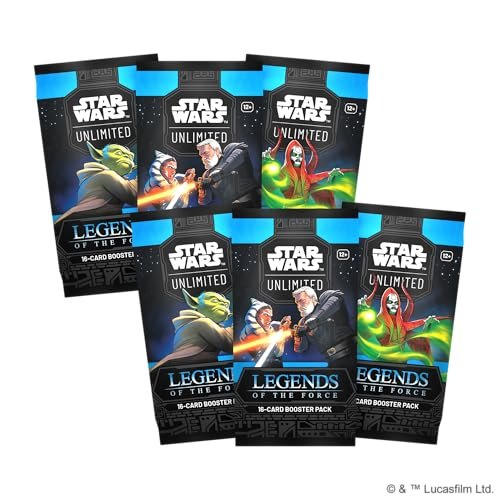 Star Wars: Unlimited TCG Legends of The Force PRERELEASE Box - Includes 6 Booster Packs & Exclusive Promo Cards, Ages 12+, 2+ Players, 20 Minute Playtime