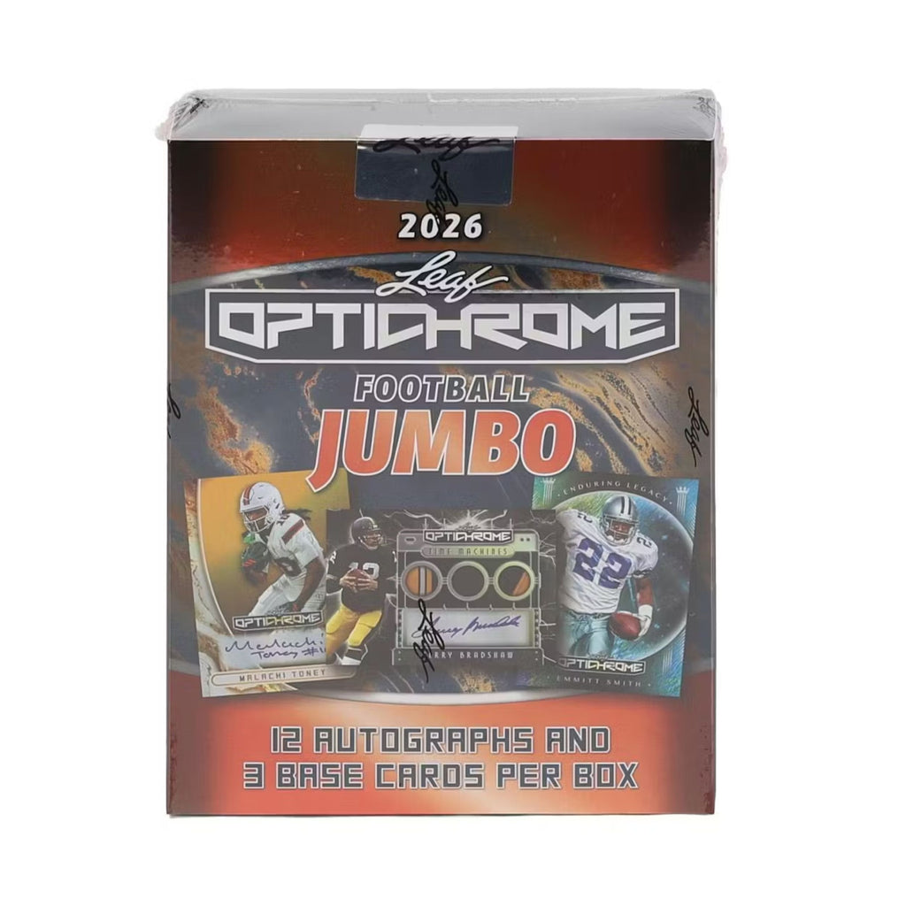 Leaf Optichrome JUMBO Football 2026 Hobby Box – Trading Cards Collectible Sports Cards Set, Premium Jumbo Format for Collectors & TCG Fans