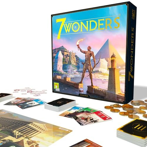 7 Wonders Board Game (New Edition) - Lead Your Civilization to Prosperity! Strategy Game for Kids and Adults, Ages 10+, 3-7 Players, 30 Minute Playtime, Made by Repos Production