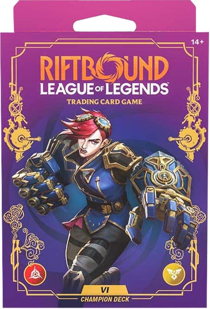 Riftbound: League of Legends TCG Unleashed Champion Deck – Vi, Ready-to-Play 56-Card Preconstructed Deck with Booster Pack, Playmat, Deck Box & Rulebook, Strategy Card Game