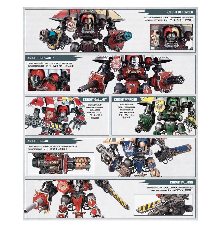 Warhammer 40K Imperial Knights Knight Questoris Model Kit – Multipart Plastic War Machine Figure with 6 Build Configurations for Warhammer 40,000 Armies