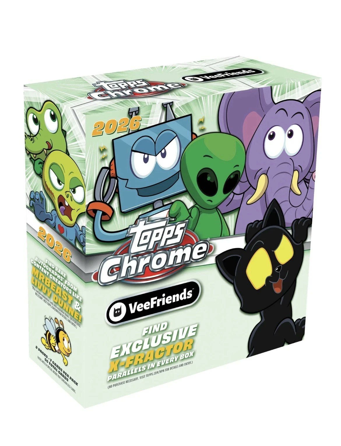 Topps Chrome 2026 VeeFriends Mega Box Trading Cards Collectible Card Box with Multiple Packs