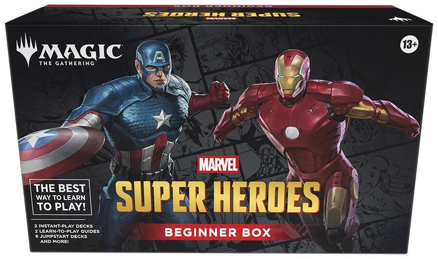 MTG Marvel Super Heroes Beginner Box – Magic: The Gathering Starter Set with Captain America vs Iron Man, Tutorial Decks, Playmats & Learn-to-Play Guides