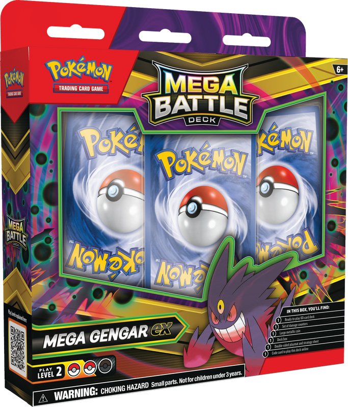Pokemon TCG Mega Battle Deck Mega Gengar ex – 60-Card Deck for Pokémon Card Game, Collectible Card Games