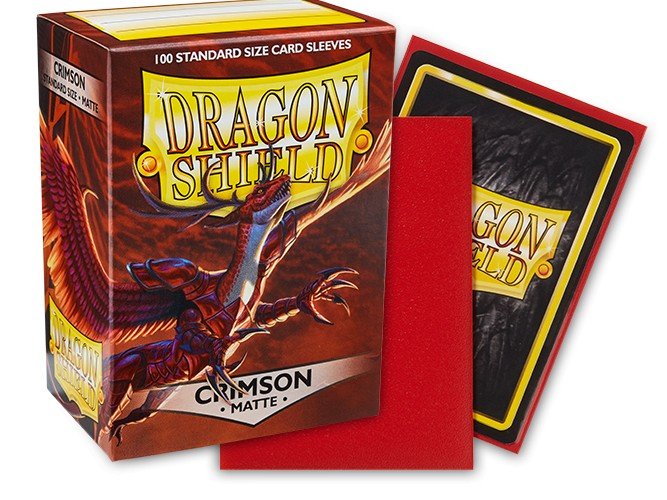 Dragon Shield Standard Matte Card Sleeves Crimson 100 Count, Textured Matte Finish, Durable Protective Sleeves for MTG, Pokémon, Lorcana, Flesh and Blood & Standard Size Trading Cards