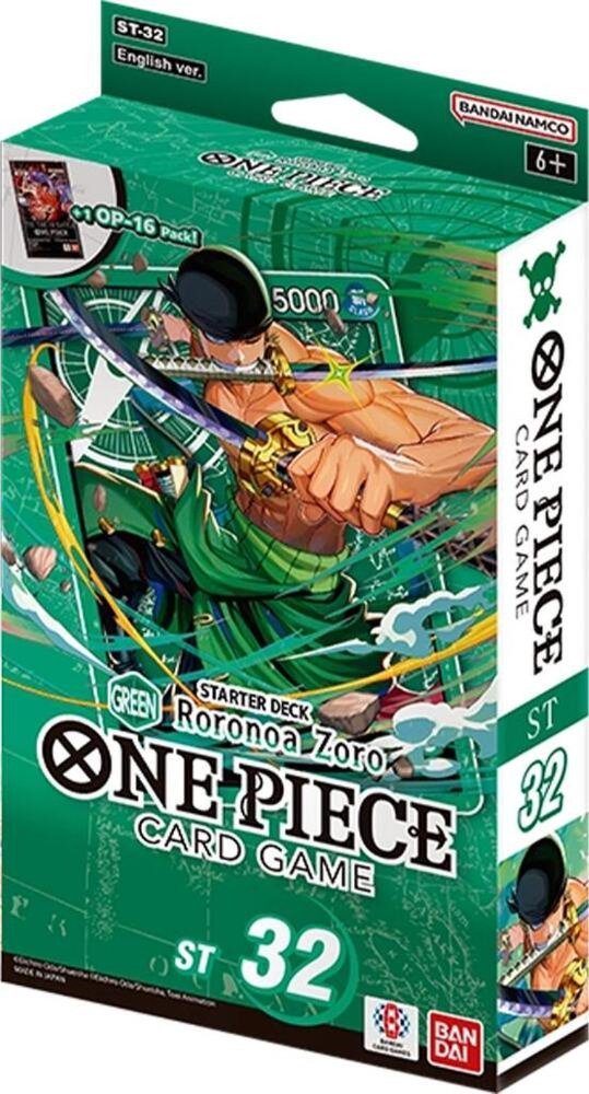 One Piece Card Game Starter Deck ST-32 Green Roronoa Zoro | Official Bandai Starter Deck | 51-Card Ready-to-Play Deck with Leader Card, 10 DON!! Cards & Rule Index | Strategy TCG