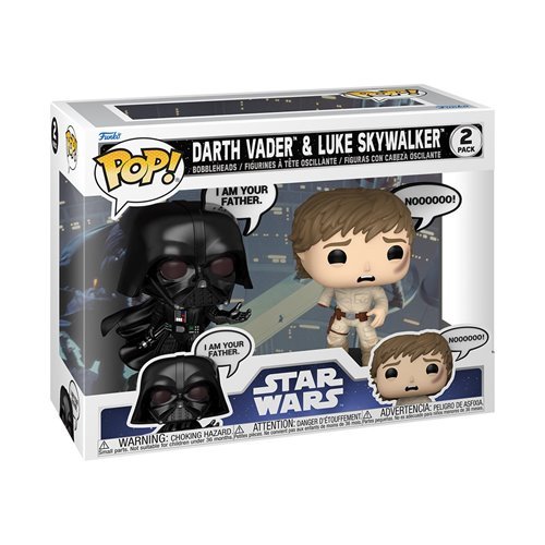 Darth Vader and Luke Skywalker Funko Pop! Star Wars 2-Pack Approx. 5" (Darth) and 4 1/2" (Luke) Collectible Bobblehead Figures
