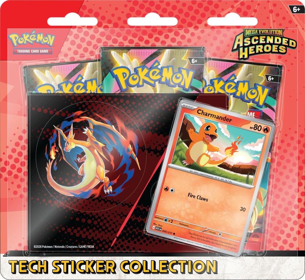 Pokemon TCG Mega Evolution Ascended Heroes Tech Sticker Collection - Charmander