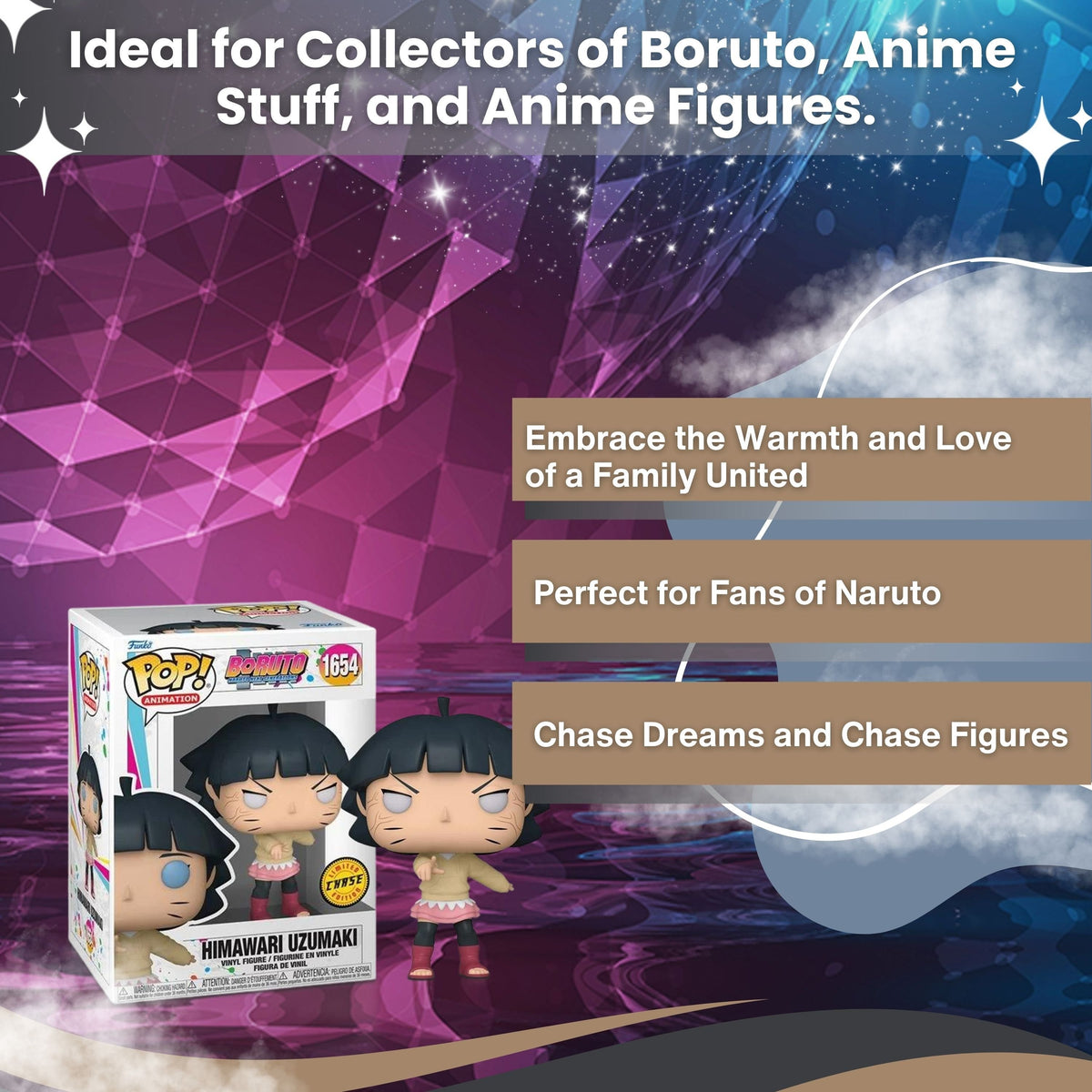 Himawari Uzumaki Funko Pop! Animation Boruto - Naruto Next Generation - Approx. 4" Chase Limited Edition Collectible Vinyl Figure #1654 with Display Box Protector Case