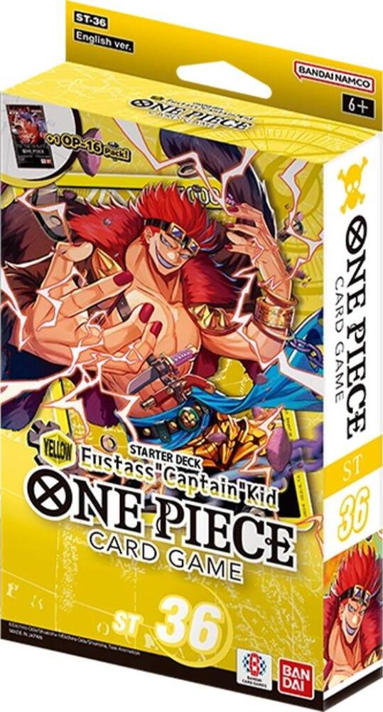 One Piece Card Game ST-36 Yellow Eustass "Captain" Kid Starter Deck 36, Ready-to-Play 51-Card Deck with Leader Card, 10 DON!! Cards & Index Cards, Official TCG