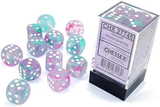 Chessex 16mm d6 Dice Block Set (12 Dice) – Classic Board Game Dice