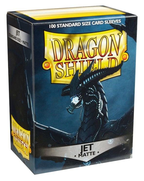 Dragon Shield Card Sleeves Jet Matte 100ct – Standard Size Matte TCG Sleeves for MTG, Pokémon, and Trading Cards, Durable Protection, Smooth Shuffle Feel, Premium Dragon Shield Sleeves