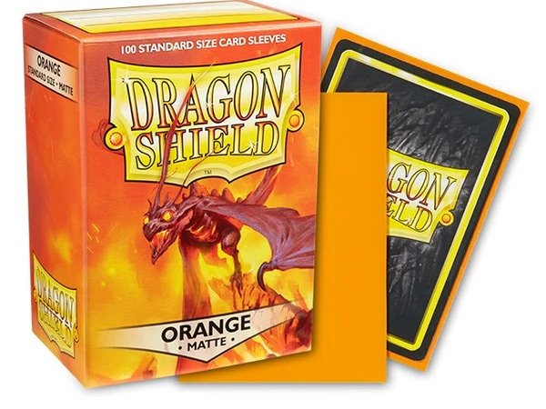 Dragon Shield Card Sleeves Orange Matte Standard Size Trading Card Protectors, 100ct