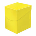 Ultra PRO Deck Box: PRO 100+ Eclipse - Lemon Yellow | Holds Up to 110 Standard Gaming Sleeved Cards | Self-Locking Lid & Thumb Notch for Easy Access | Durable Card Storage Box