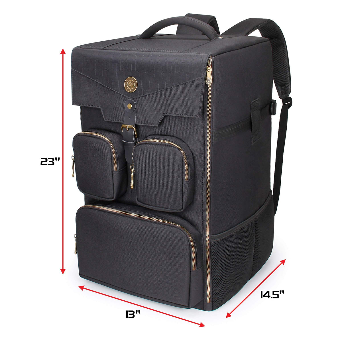 ENHANCE Board Game Backpack - Reinforced Rigid Board Game Storage with Padded Shoulder Straps, Carrying Handle, and Accessories Pockets for Dice, Cards, More - Fits and Protects Tabletop Adventures