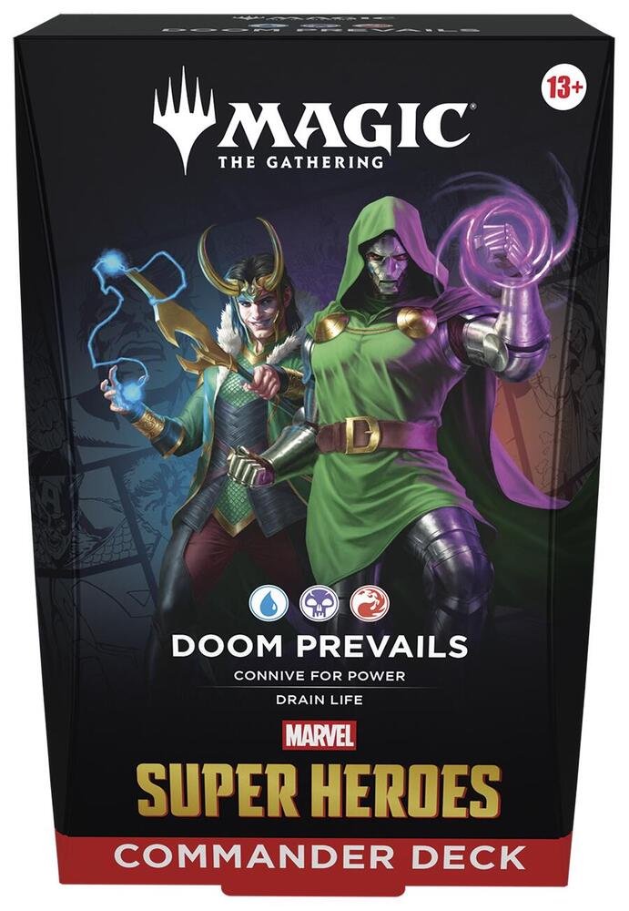 Magic: The Gathering Marvel Super Heroes Commander Deck Doom Prevails MSC – Ready-to-Play 100-Card MTG Deck, 30 New Cards, Tokens, Deck Box, Strategy Insert & Reference Card