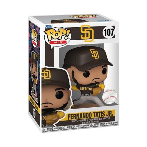 Fernando Tatis Jr. Funko Pop! Baseball MLB San Diego Padres - Approx. 3 3/4" Collectible Vinyl Figure #107 Bundled with Display Box Protector Case