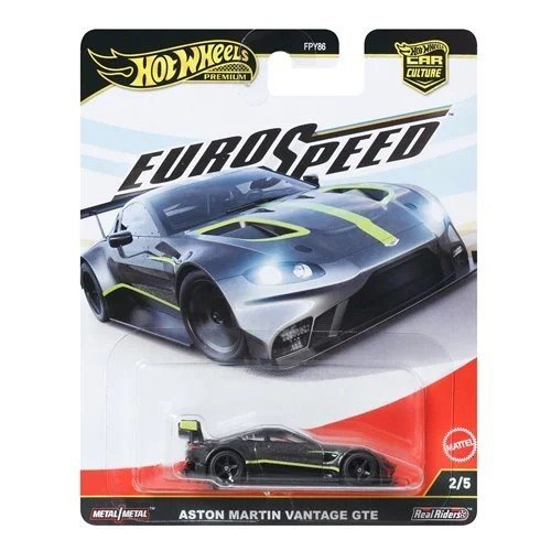 Hot Wheels Premium Car Culture Euro Speed Aston Martin Vantage GTE 2/5 - Collectible Toy Car Vehicle