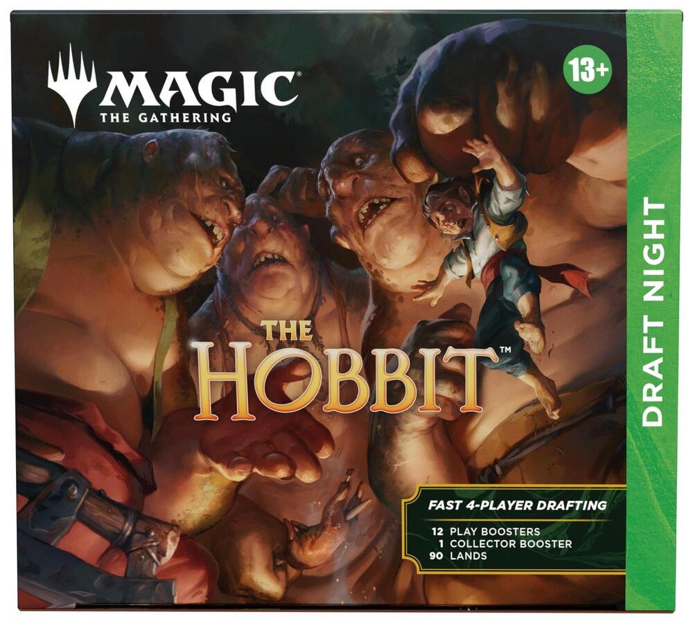 MTG The Hobbit Draft Night Box Set – 4-Player Pick-Two Draft Kit with 12 Play Boosters, 1 Collector Booster, Foils, Tokens & Lands – Magic: The Gathering TCG Game Night Experience