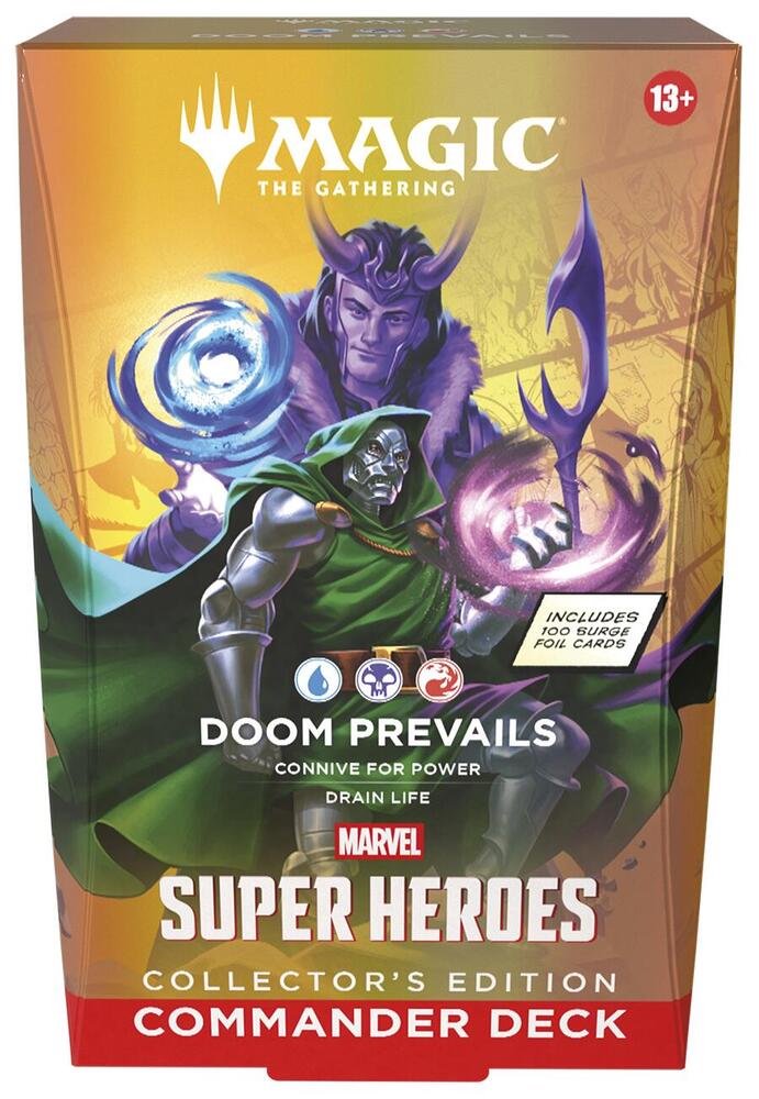 MTG Marvel Super Heroes Doom Prevails CE Commander Deck – Ready-to-Play Magic Cards, Collector’s Edition with Surge Foils, Tokens & Strategy Guide