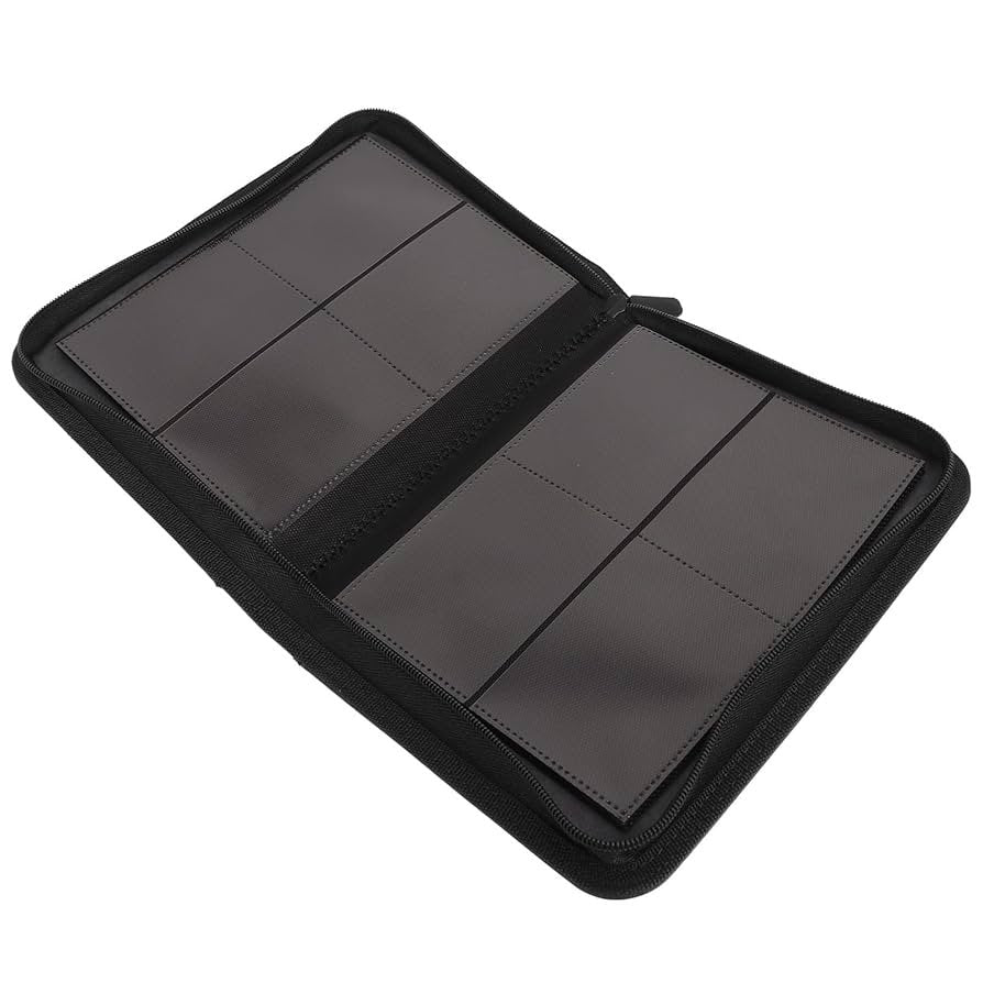 ER Top Loader Binder 2x2 for 160 Cards Black – Zipper Trading Card Album with 4-Pocket Pages, Compact Card Storage Binder for Sports Cards, TCG, Collectibles & Standard Size Cards (PREORDER - Release Date June)