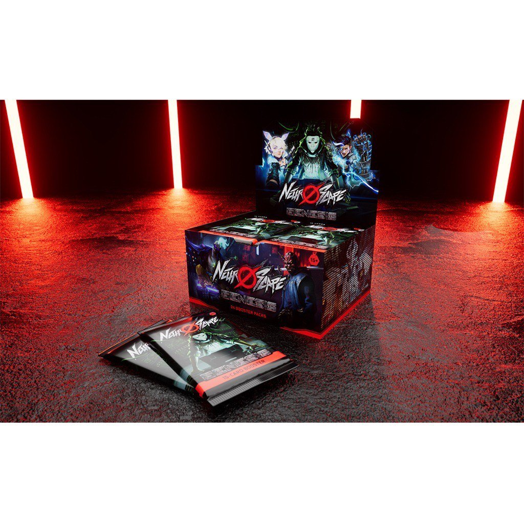 Neuroscape Genesis Unlimited Booster Box, 24 Booster Packs, English Trading Cards, Collectible Card Game TCG Booster Box for Collectors and Players