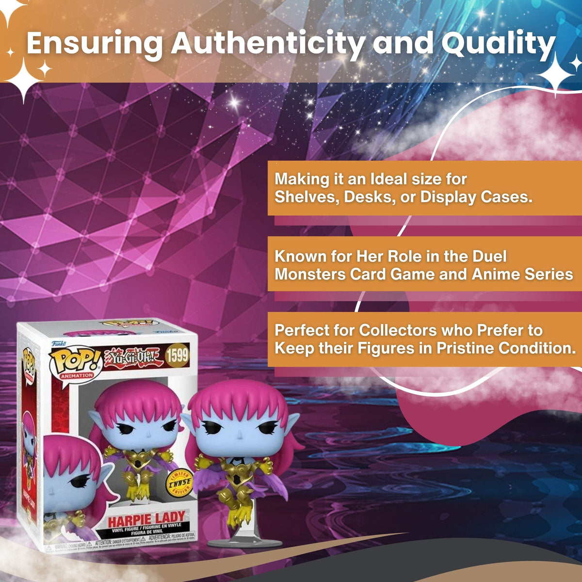 Harpie Lady Funko Pop! Animation Yu-Gi-Oh! - Approx. 4" Chase Limited Edition Collectible Vinyl Figure #1599 with Display Box Protector Case