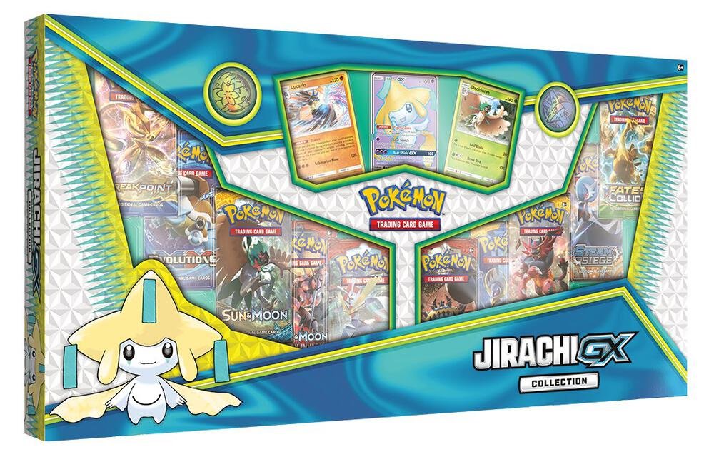 Pokémon TCG Jirachi-GX Collection with Full-Art Card, Promo Cards, Coins, 10 Booster Packs