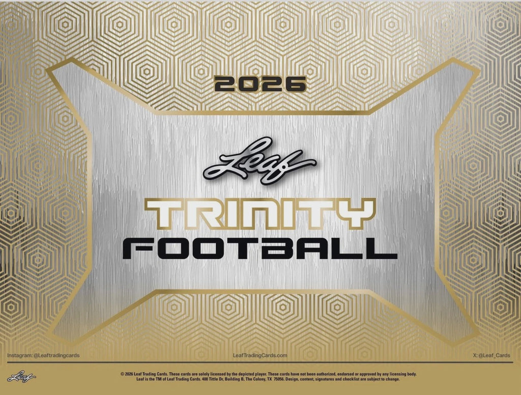 2026 Leaf Trinity Football NFL Factory Sealed 8 Box Hobby Jumbo Case, Premium Football Trading Cards for Collectors and Sports Memorabilia Fans (PRE-ORDER)
