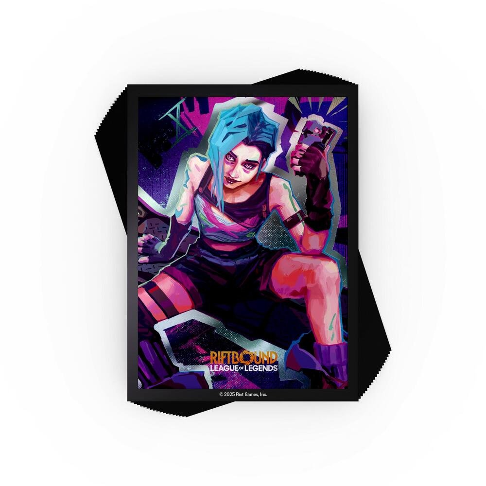 Riftbound League of Legends Jinx Card Sleeves Pack of 100 Gloss Finish Standard Size