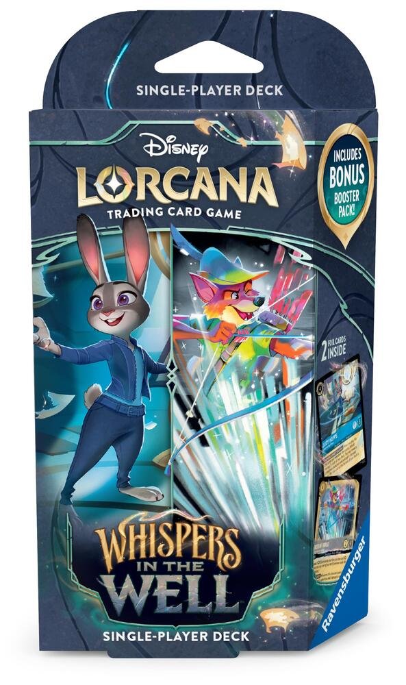 Disney Lorcana TCG Whispers in the Well Sapphire & Steel Starter Deck - Collectible Card Game for Disney Fans