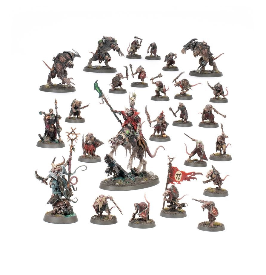 Warhammer Age of Sigmar: Ultimate Starter Set – Spearhead Starter Box with Stormcast Eternals & Skaven, 37 Push-Fit Miniatures, Gaming Mat, Dice & Rulebooks