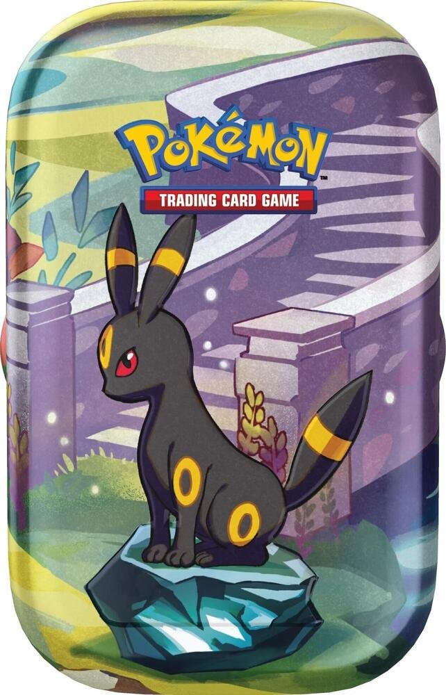 Pokémon TCG Prismatic Mini Tin with 2 Booster Packs & Art Card | Collectible Trading Card Game Tin for Pokémon Cards, Packs & Display
